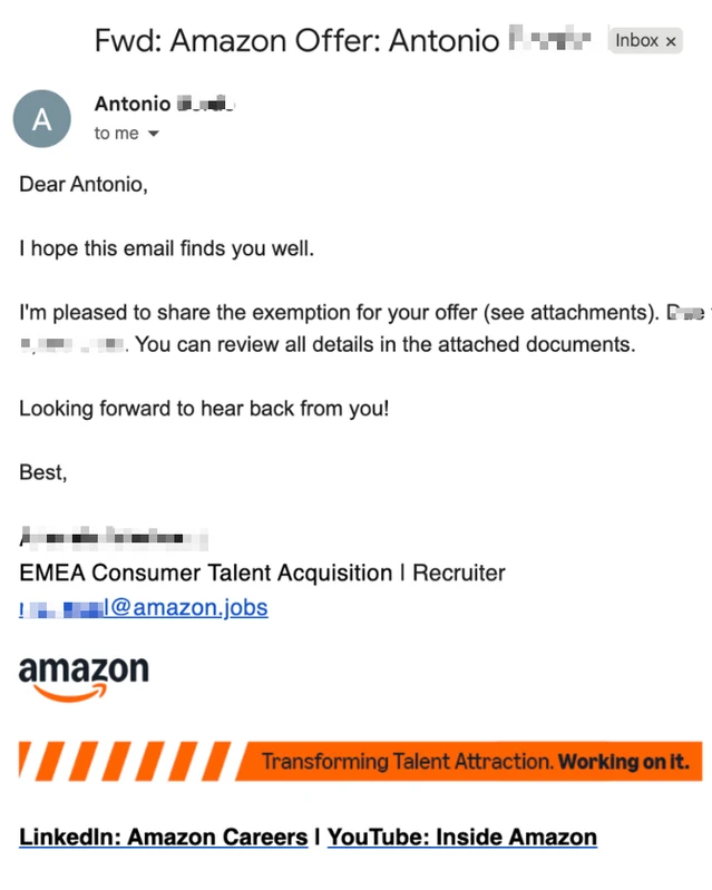 Amazon offer email